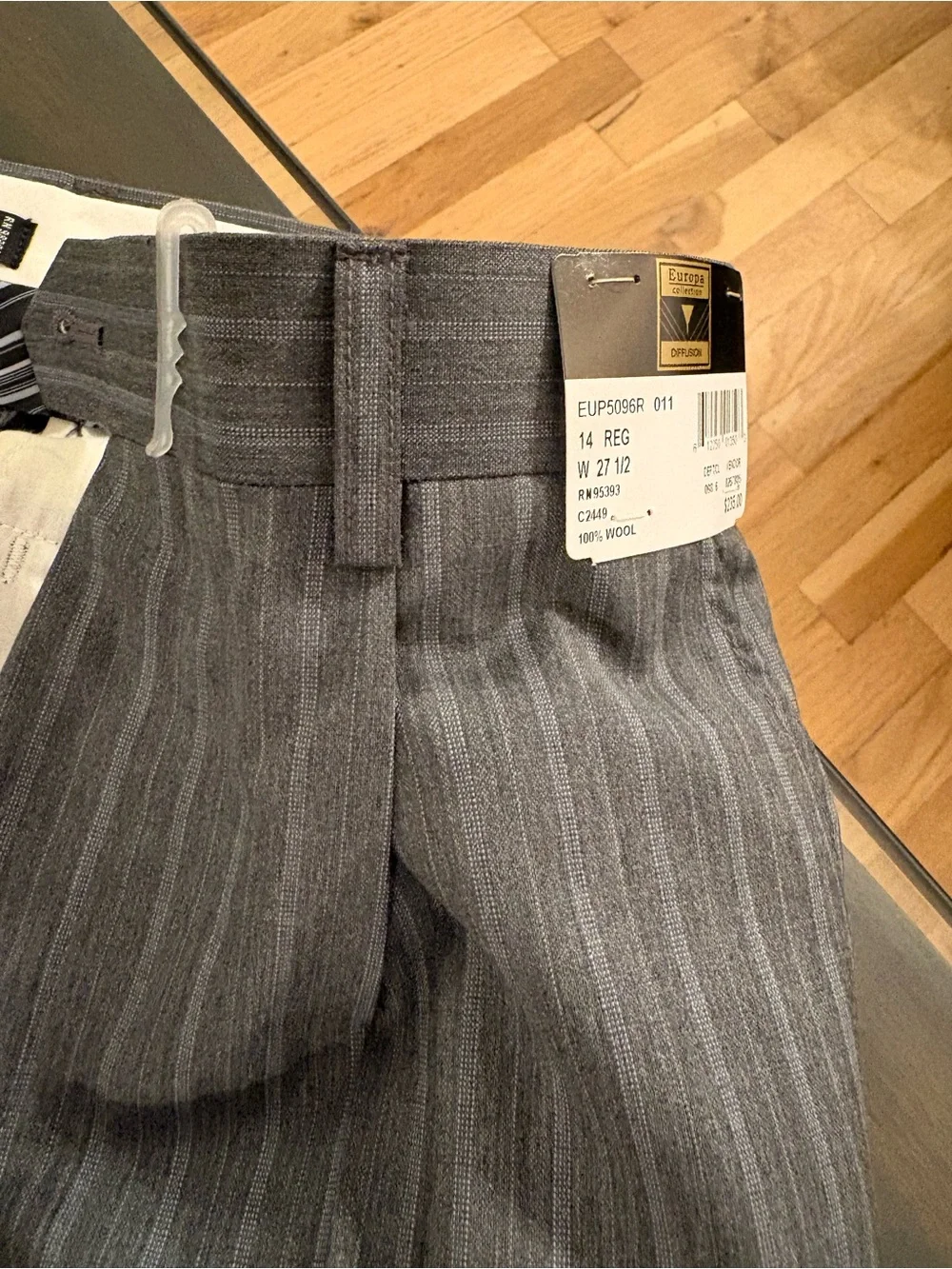 Europa Classic Gray Pinstripe Kids Matching Suit Set - Two-Piece size 14R